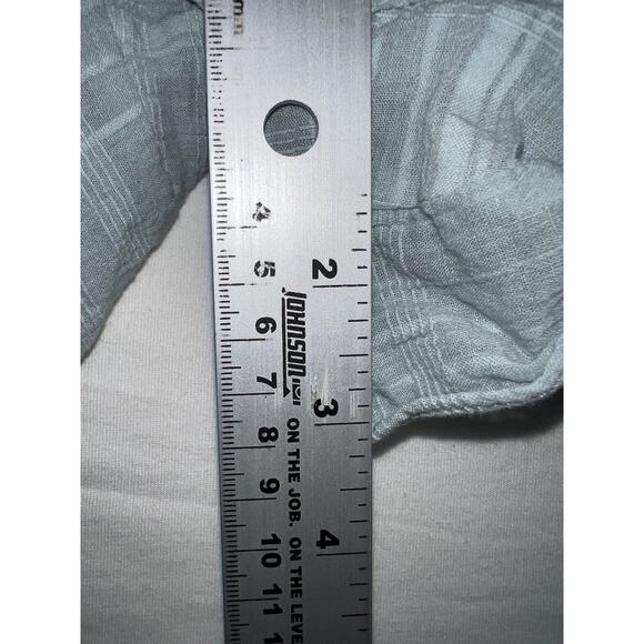 Pink Lily Romper Womens Medium Green Striped Gauze Short Sleeve Tie Waist Ruffle - Picture 6 of 6